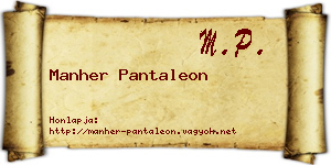 Manher Pantaleon névjegykártya